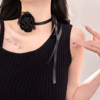 Thumbnail for Chic Lace Camellia Flower Ribbon Collar Choker - ArtGalleryZen