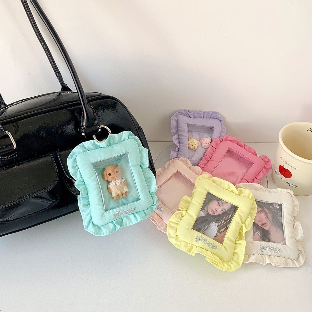 Chic Lace Pillow Kpop Keychain Photocard Holder - ArtGalleryZen