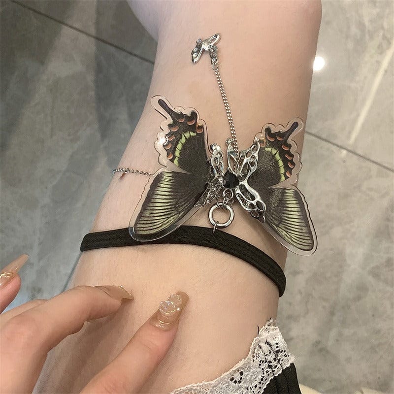 Chic Layered Butterfly Elastic Thigh Leg Chain - ArtGalleryZen