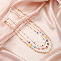 Thumbnail for Chic Layered Colorful Enamel Star Chain Choker Necklace Set - ArtGalleryZen