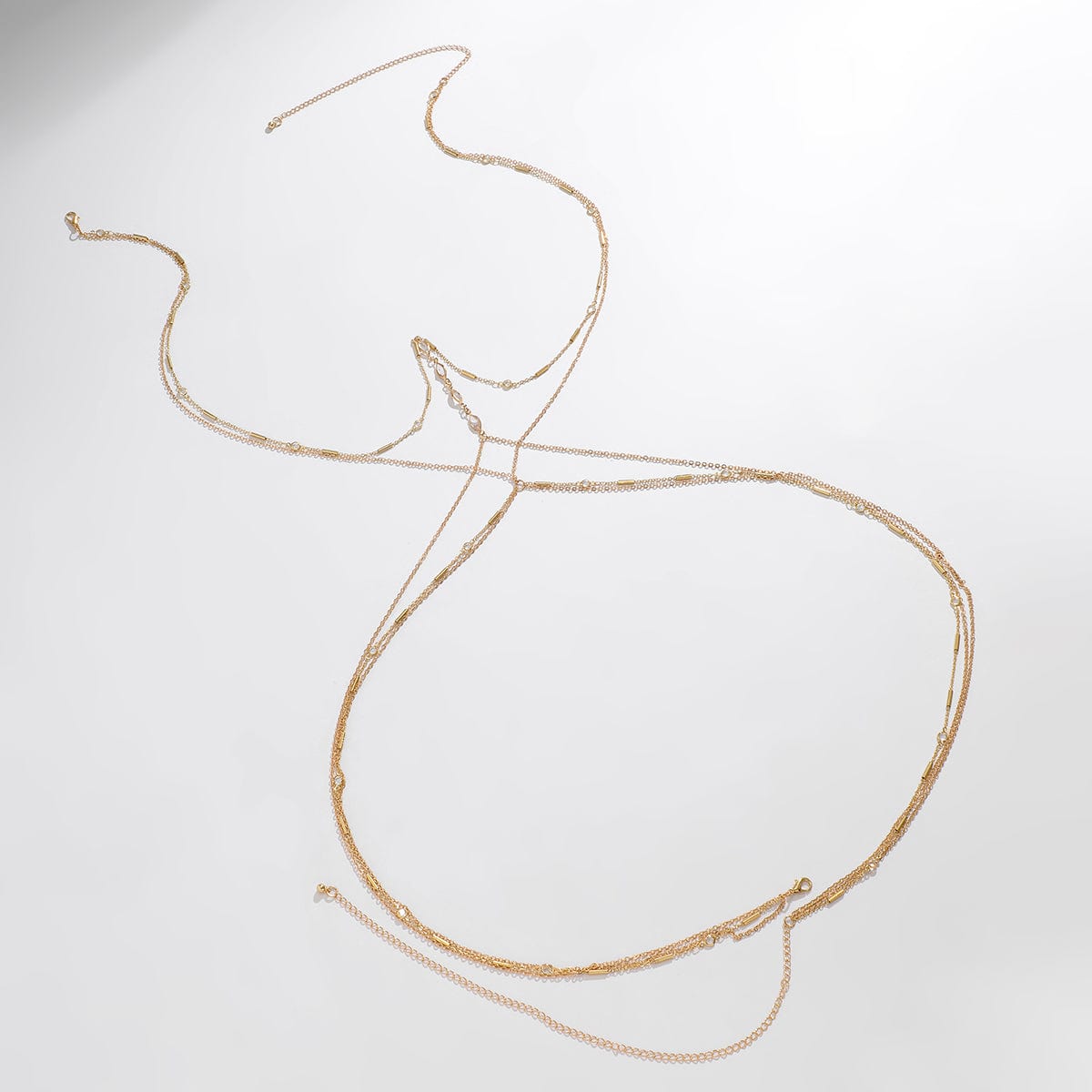 Chic Layered Crystal Body Chain Necklace - ArtGalleryZen