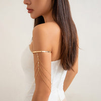 Thumbnail for Chic Layered Crystal Inlaid Saturn Chain Tassel Arm Cuff - ArtGalleryZen