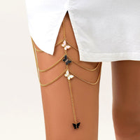 Thumbnail for Chic Layered CZ Inlaid Colorful Butterfly Elastic Thigh Leg Chain - ArtGalleryZen