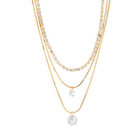 Thumbnail for Chic Layered CZ Inlaid Crystal Pendant Chain Necklace Set - ArtGalleryZen