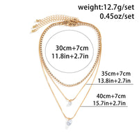 Thumbnail for Chic Layered CZ Inlaid Crystal Pendant Chain Necklace Set - ArtGalleryZen