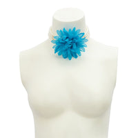 Thumbnail for Chic Layered Flower Pearl Chain Collar Choker Necklace - ArtGalleryZen