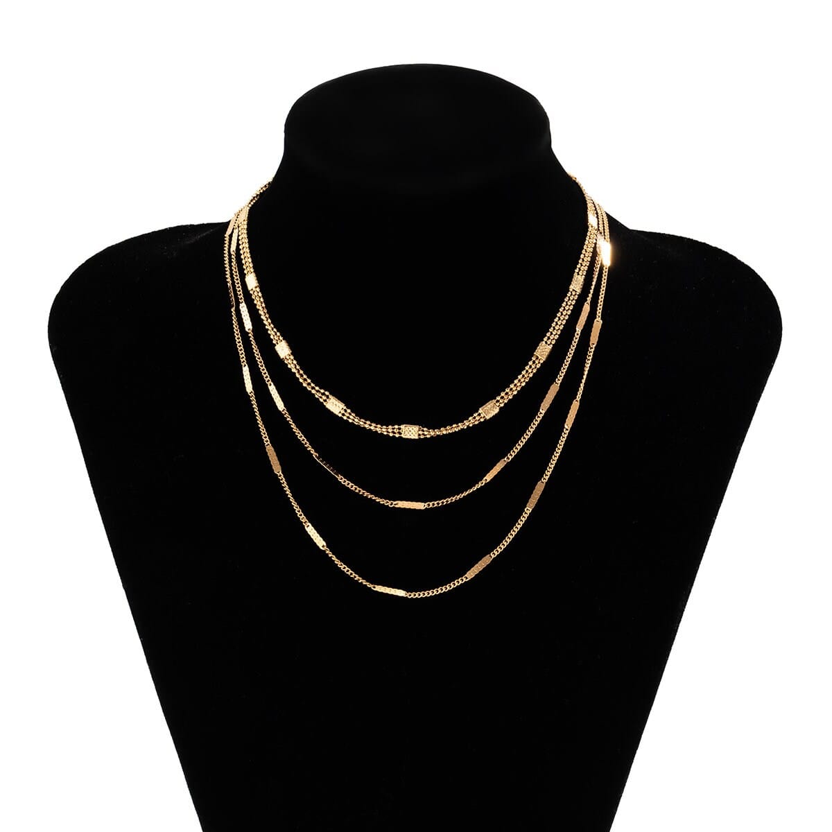 Chain Curb – Silver ArtGalleryZen Layered Necklace Chic Gold Link Set Tone Ball