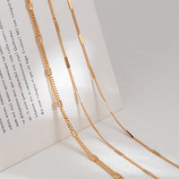 Thumbnail for Chic Layered Gold Silver Tone Curb Link Ball Chain Necklace Set - ArtGalleryZen