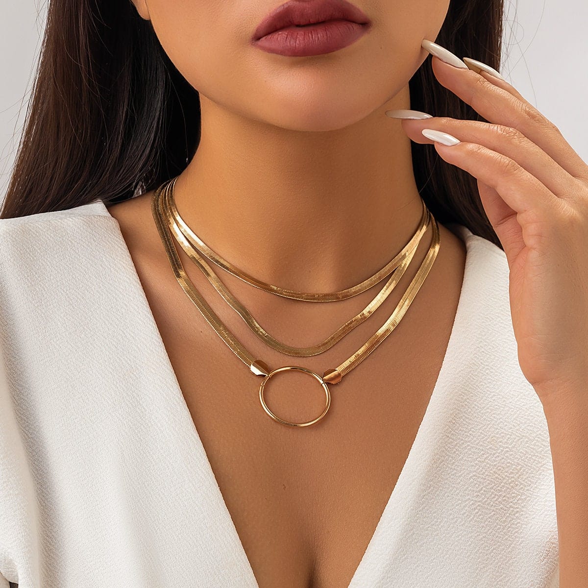 Amazon.com: 3MM Gold Herringbone Necklace for Women 18K Real Gold Plated  Snake Chain Necklace Thin Dainty Flat Gold Choker Necklace Jewelry Gift for  Women Girls 14 Inch: Clothing, Shoes & Jewelry