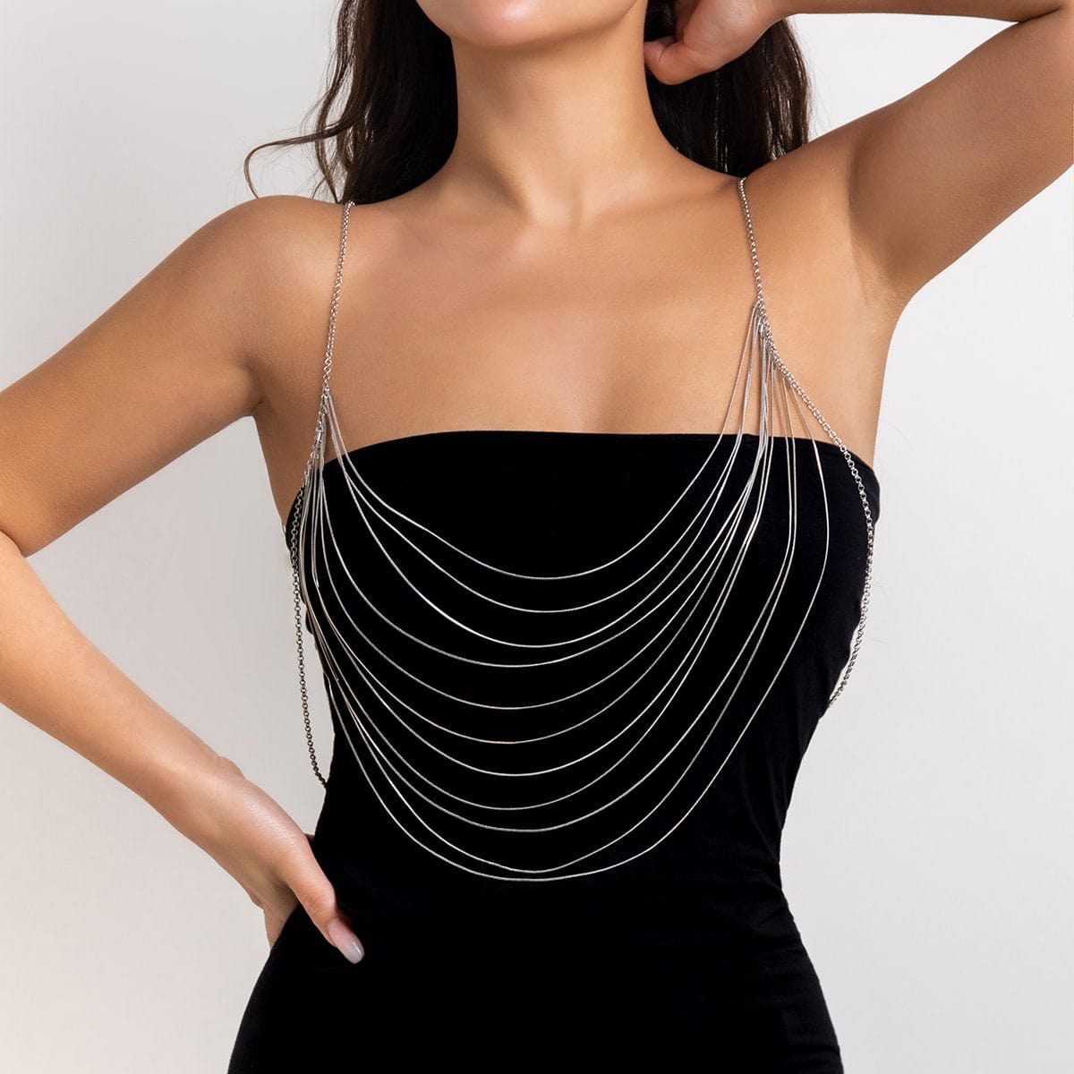 Chic Layered Hollow Backless Cable Chain Tank Top - ArtGalleryZen