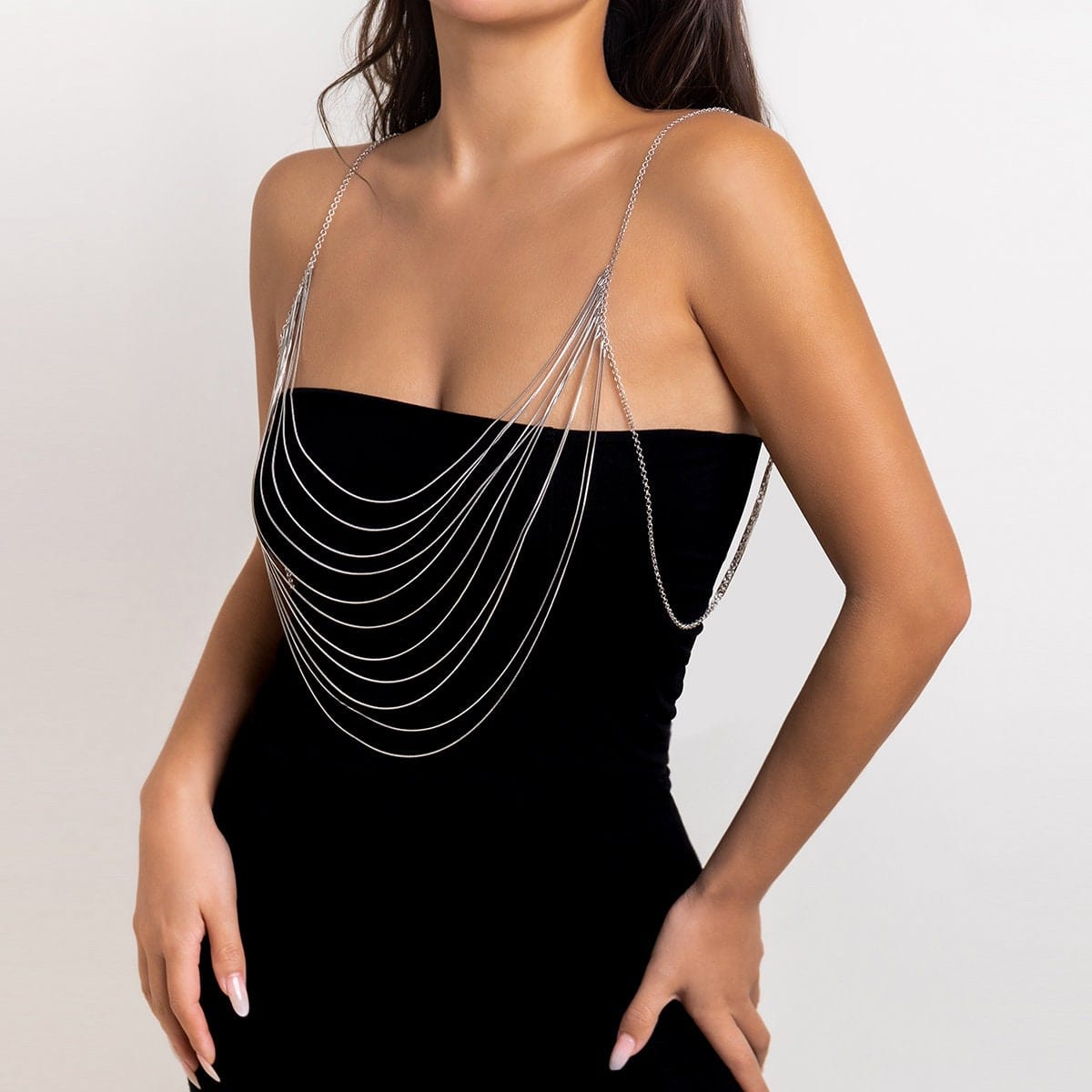 Chic Layered Hollow Backless Cable Chain Tank Top - ArtGalleryZen