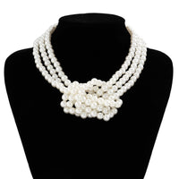 Thumbnail for Chic Layered Knotted Pearl Chain Choker Necklace - ArtGalleryZen