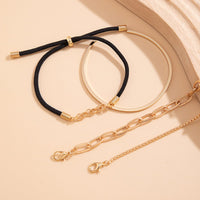 Thumbnail for Chic Layered Knotted String Box Chain Bangle Bracelet Set - ArtGalleryZen