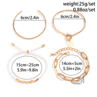 Thumbnail for Chic Layered Knotted String Round Disk Cable Chain Bangle Bracelet Set - ArtGalleryZen