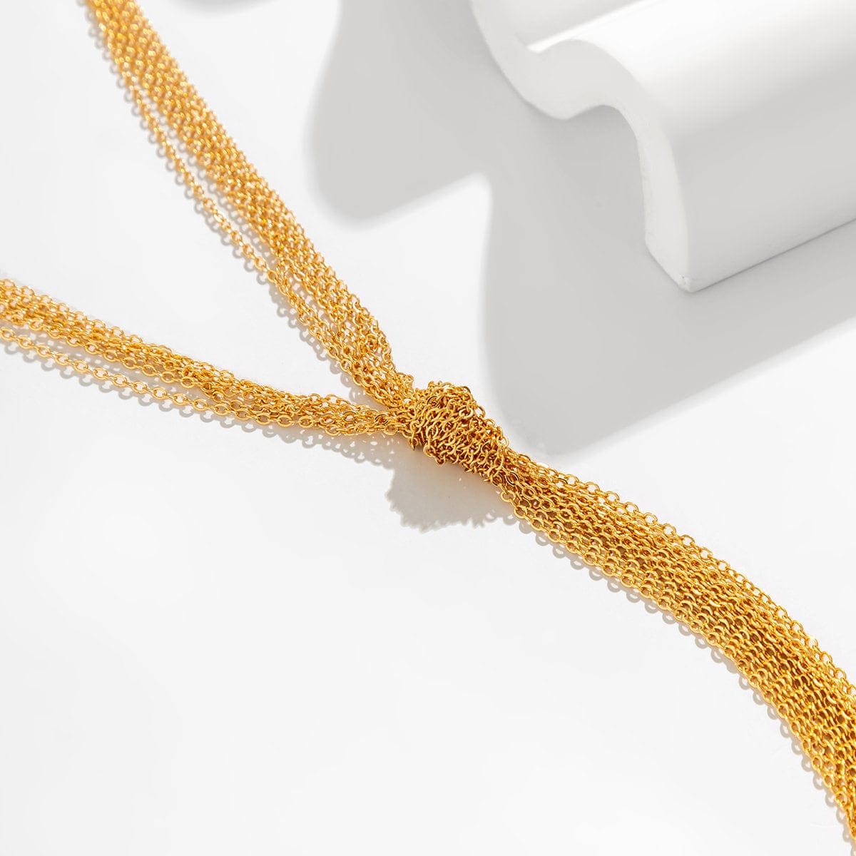 Chic Layered Long Chain Tassel Y Necklace - ArtGalleryZen
