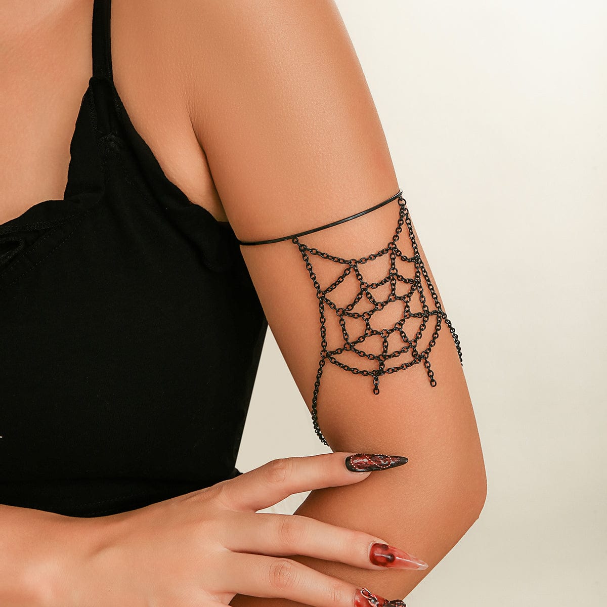 Chic Layered Metallic Cobweb Arm Chain - ArtGalleryZen