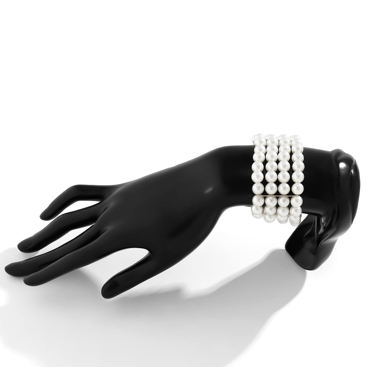 Chic Layered Pearl Wristband Bracelet - ArtGalleryZen