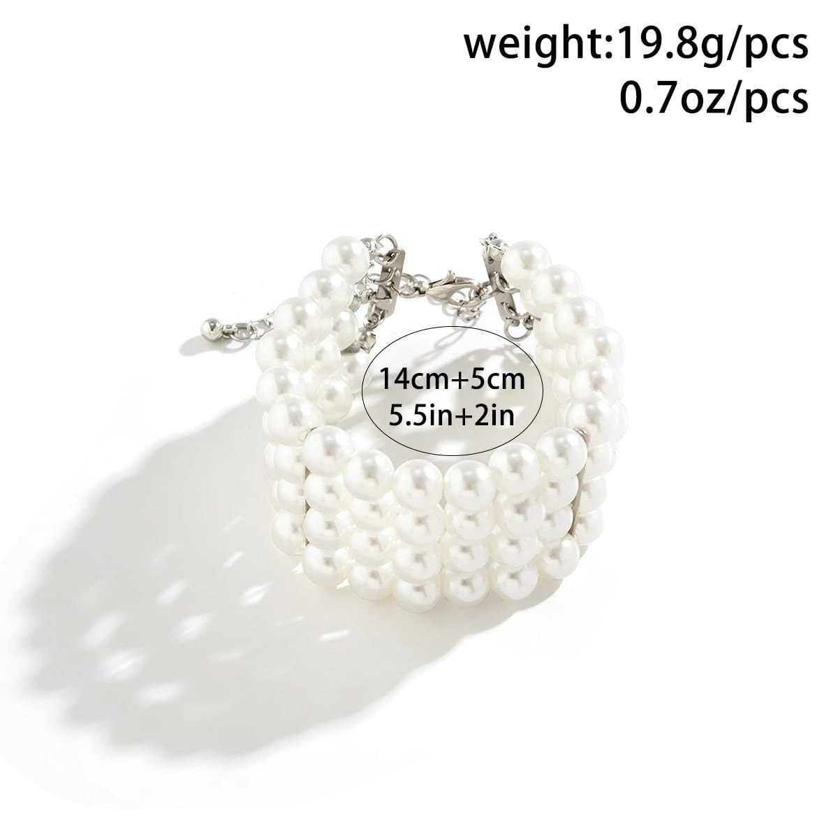 Chic Layered Pearl Wristband Bracelet - ArtGalleryZen