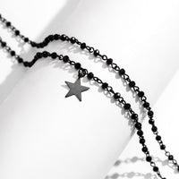 Thumbnail for Chic Layered Star Cross Pendant Natural Crystal Choker Necklace Set - ArtGalleryZen