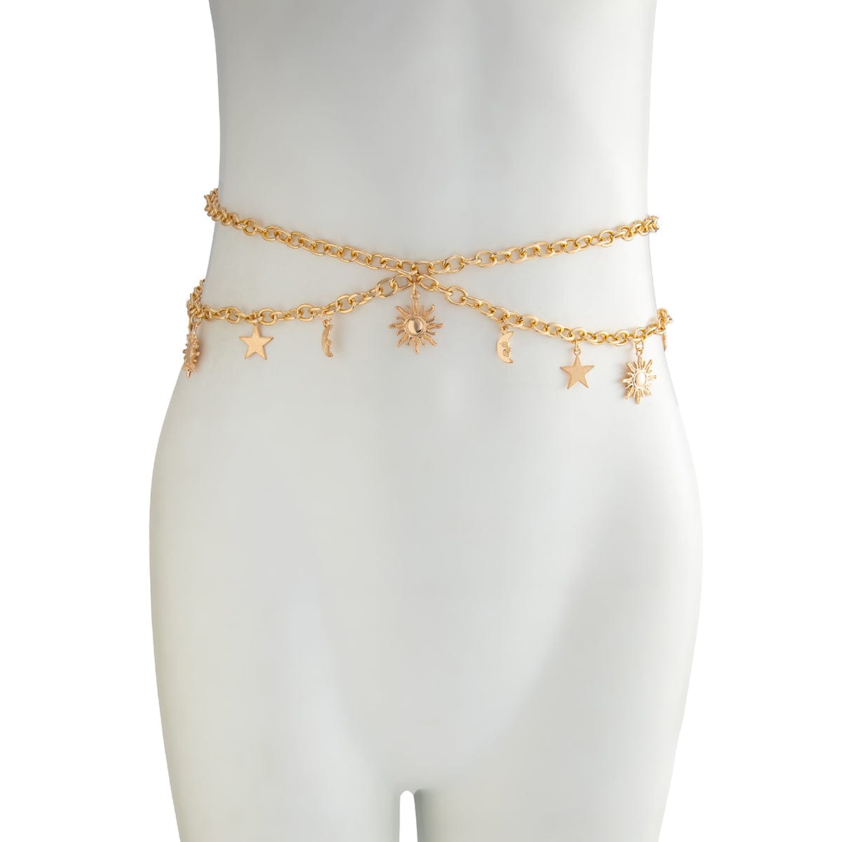 Chic Layered Sun Moon Star Tassel Waist Chain - ArtGalleryZen