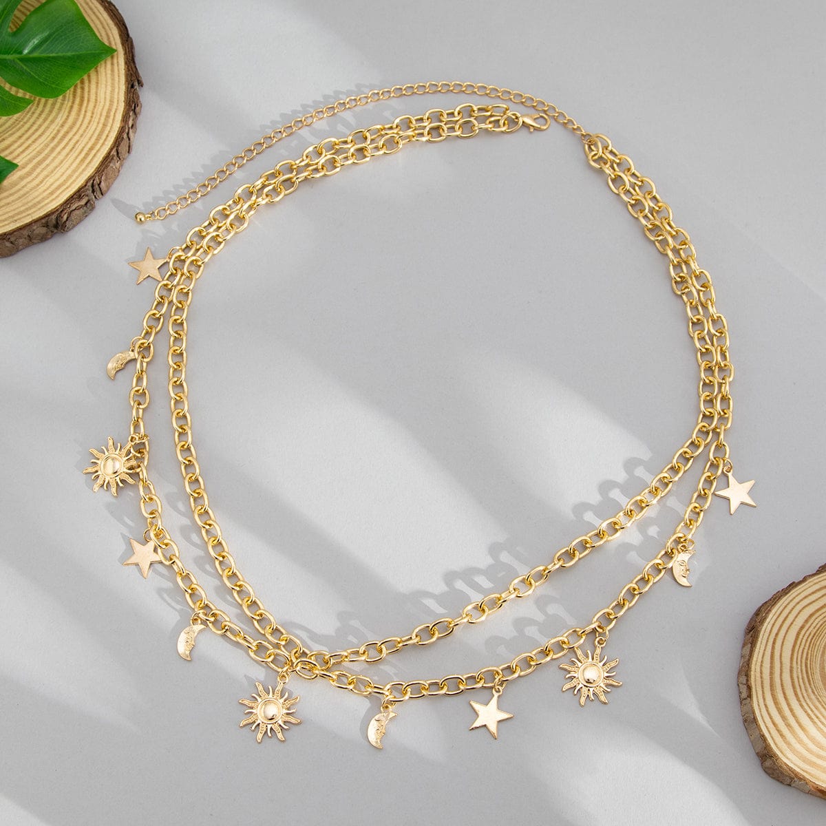 Chic Layered Sun Moon Star Tassel Waist Chain - ArtGalleryZen