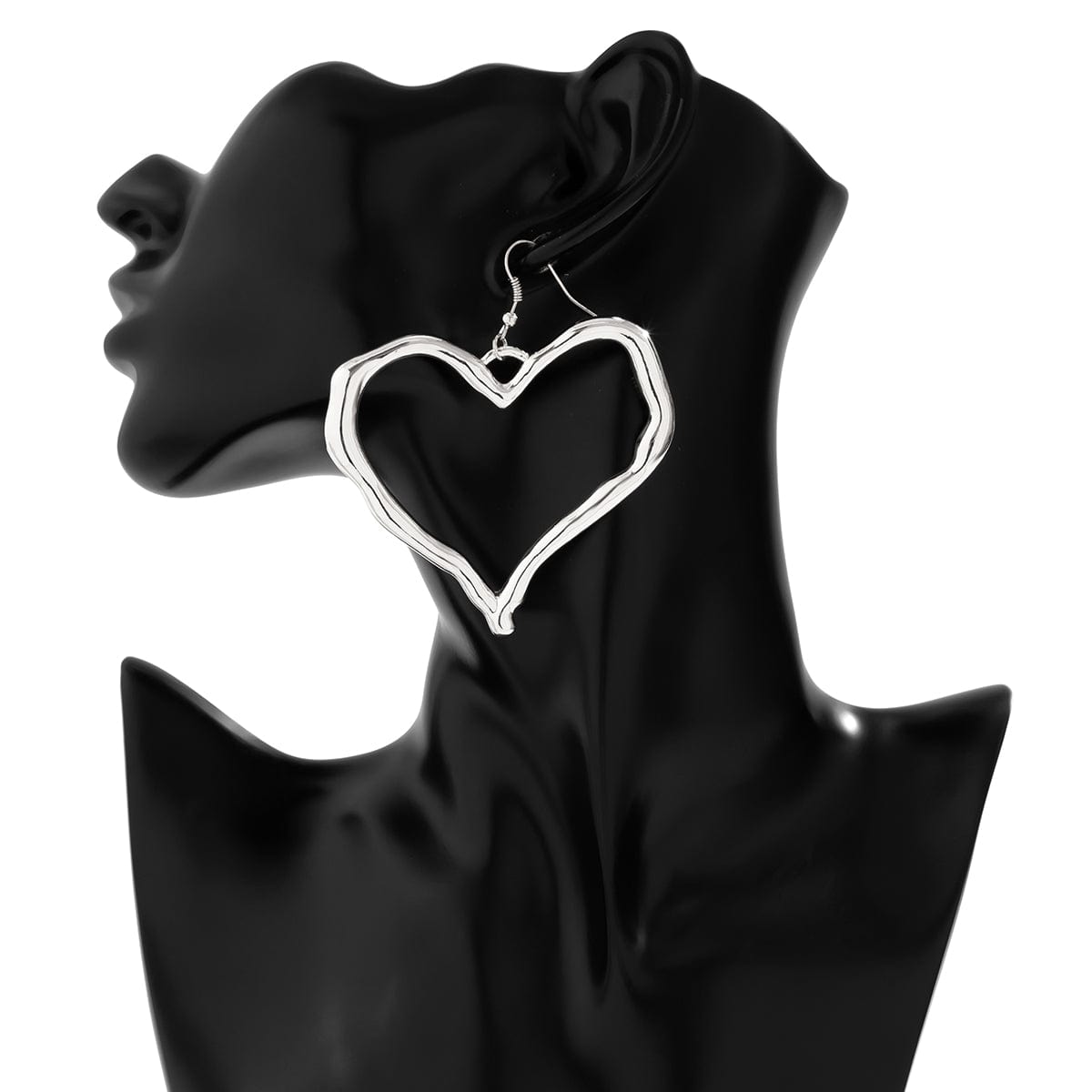 Chic Layered Velvet Heart Pendant Necklace Earrings Set - ArtGalleryZen