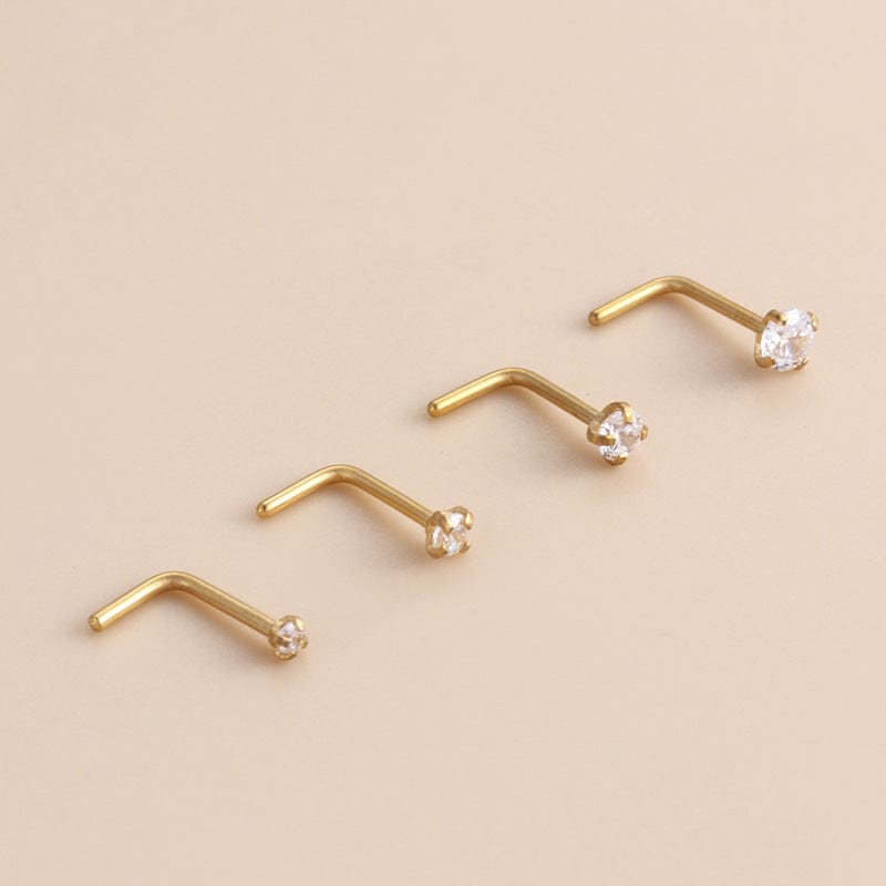 Chic Minimalist Cubic Zirconia Stainless Steel Nose Piercing Nose Stud - ArtGalleryZen