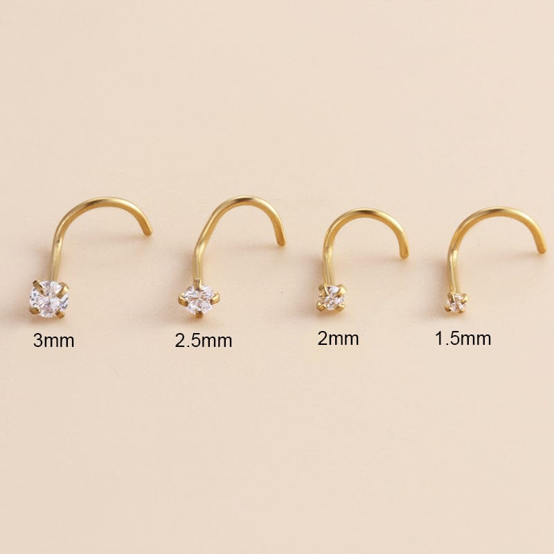 Chic Minimalist Cubic Zirconia Stainless Steel Nose Piercing Nose Stud - ArtGalleryZen