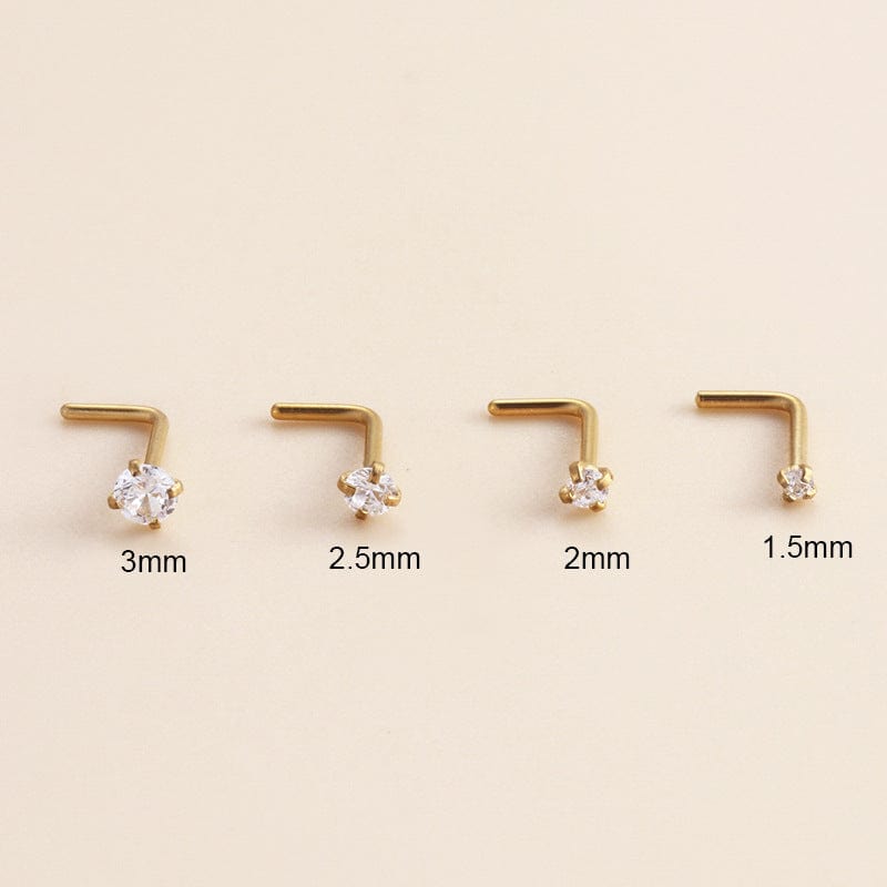 Chic Minimalist Cubic Zirconia Stainless Steel Nose Piercing Nose Stud - ArtGalleryZen