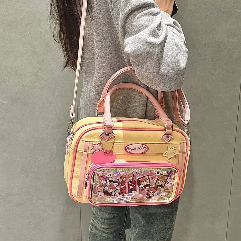 Chic MomoDog Denim Shoulder Bag - ArtGalleryZen