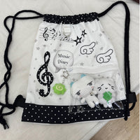 Thumbnail for Chic Music Diary Kpop Fan Display Drawstring Backpack - ArtGalleryZen