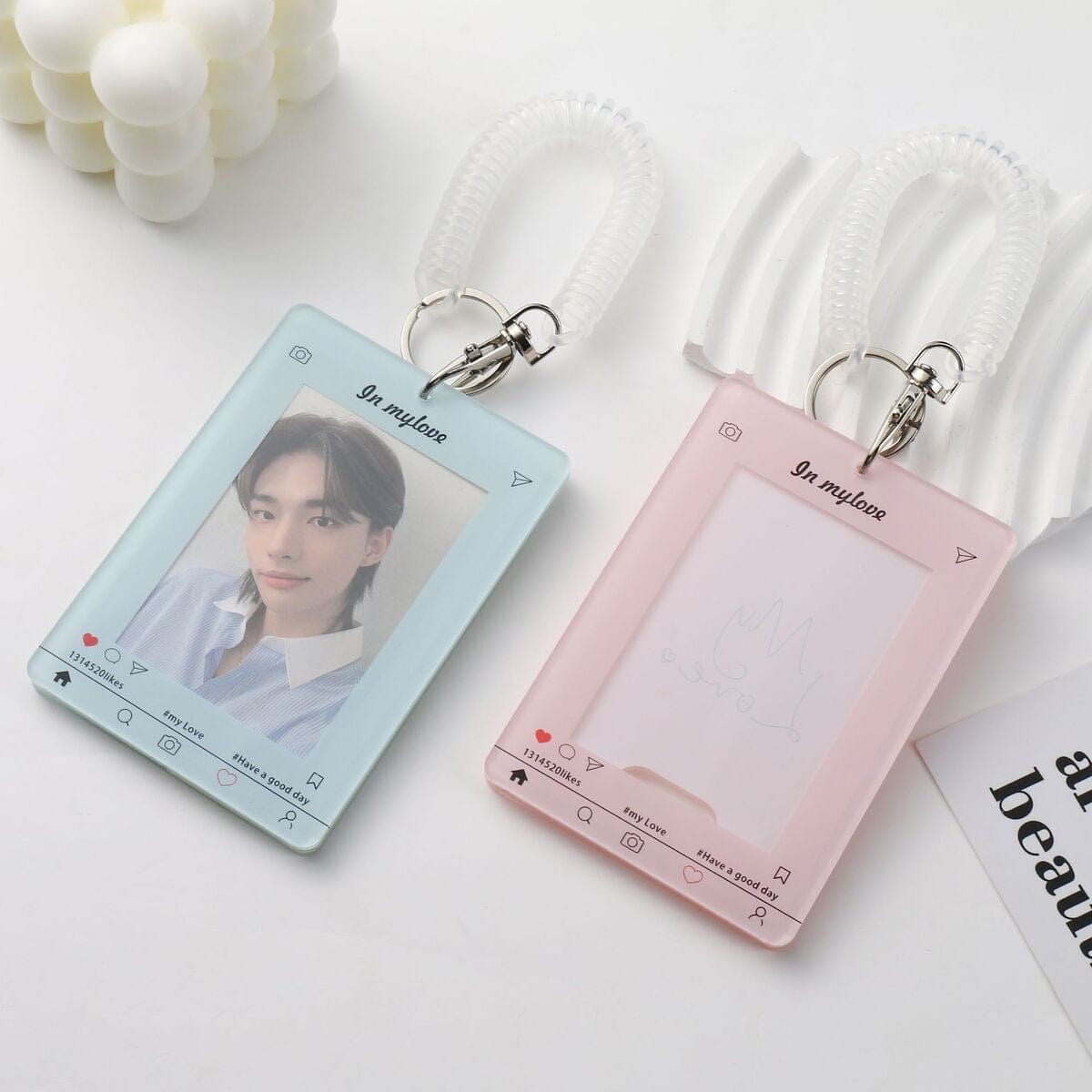 Chic My Love Kpop Keychain Acrylic Photocard Holder - ArtGalleryZen