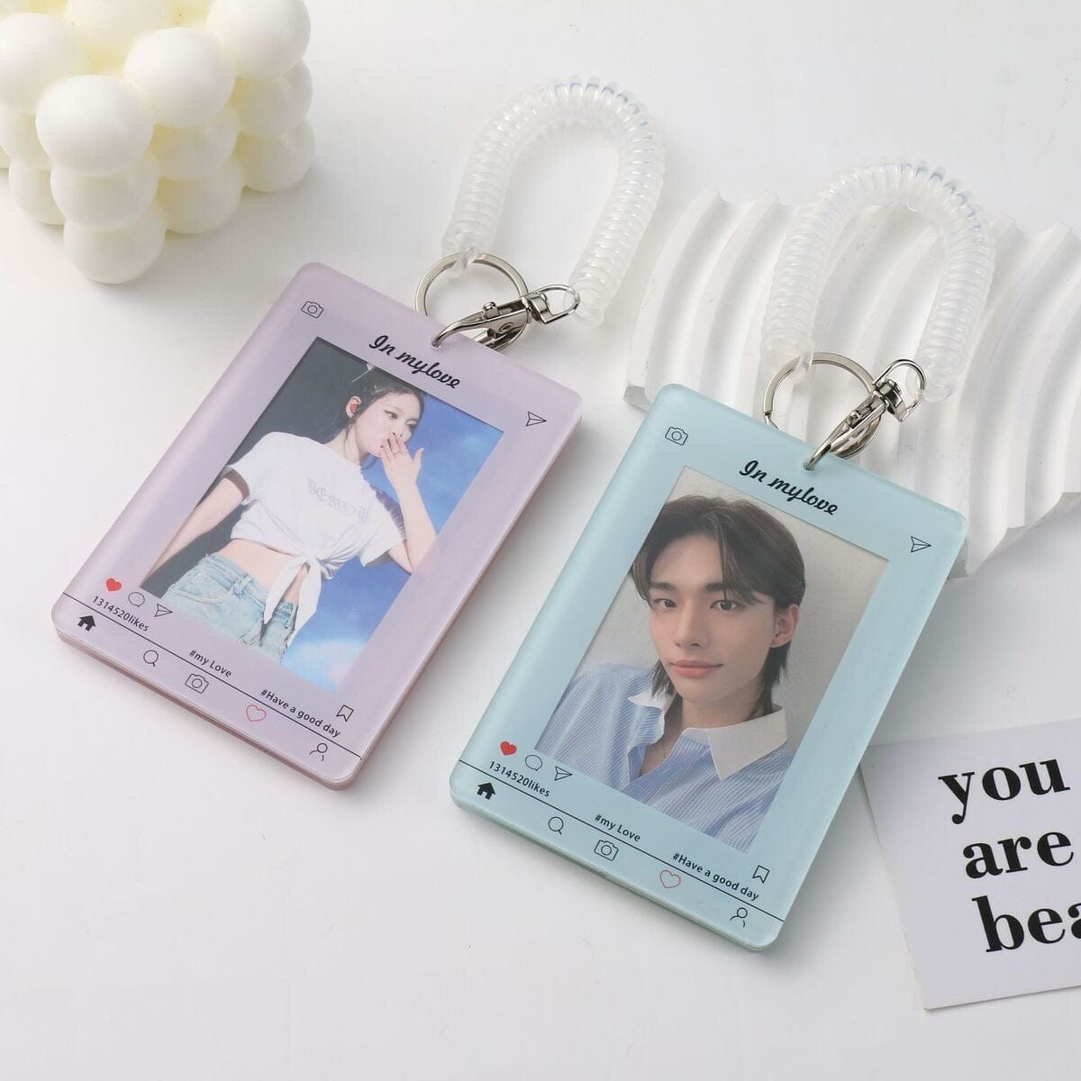 Chic My Love Kpop Keychain Acrylic Photocard Holder - ArtGalleryZen