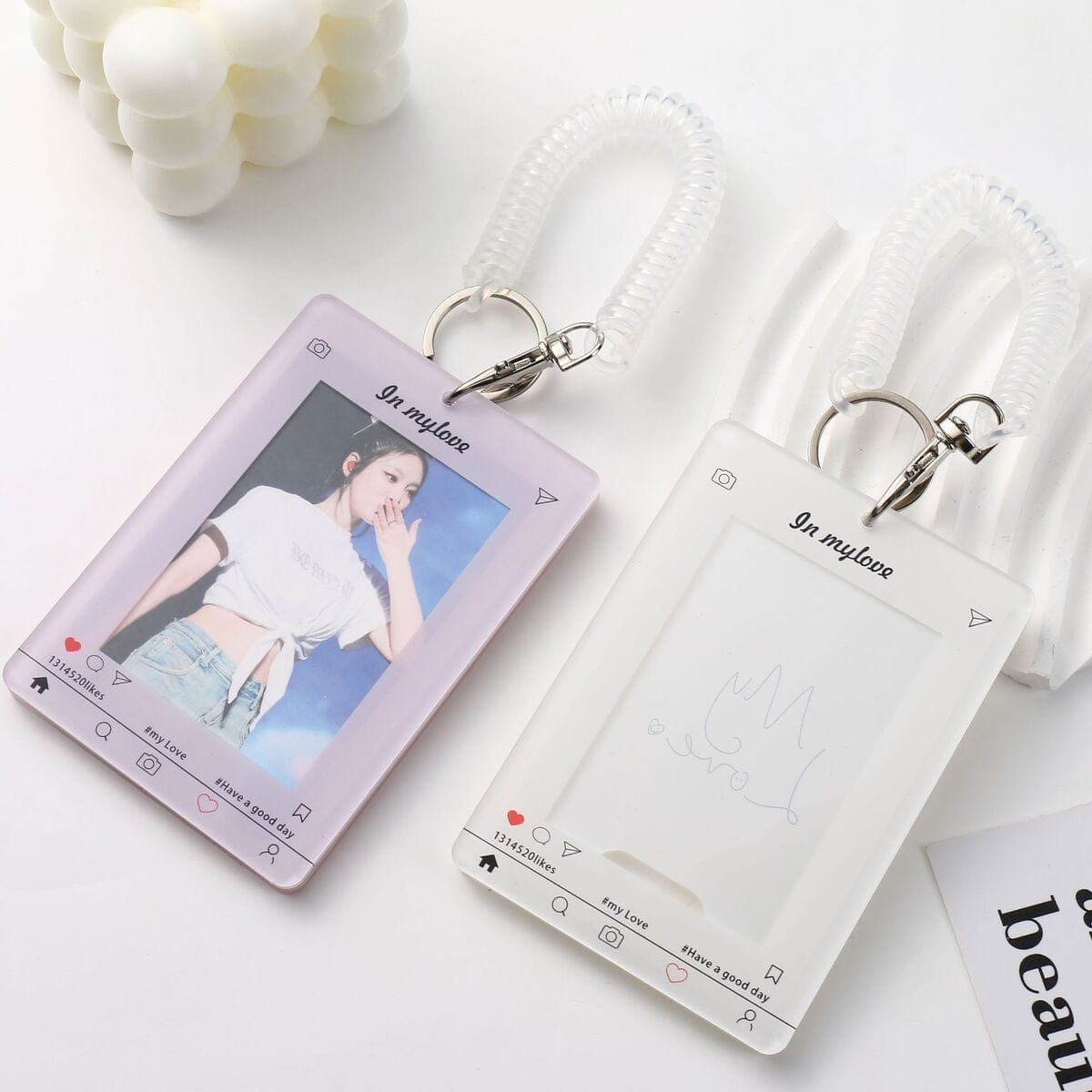 Chic My Love Kpop Keychain Acrylic Photocard Holder - ArtGalleryZen