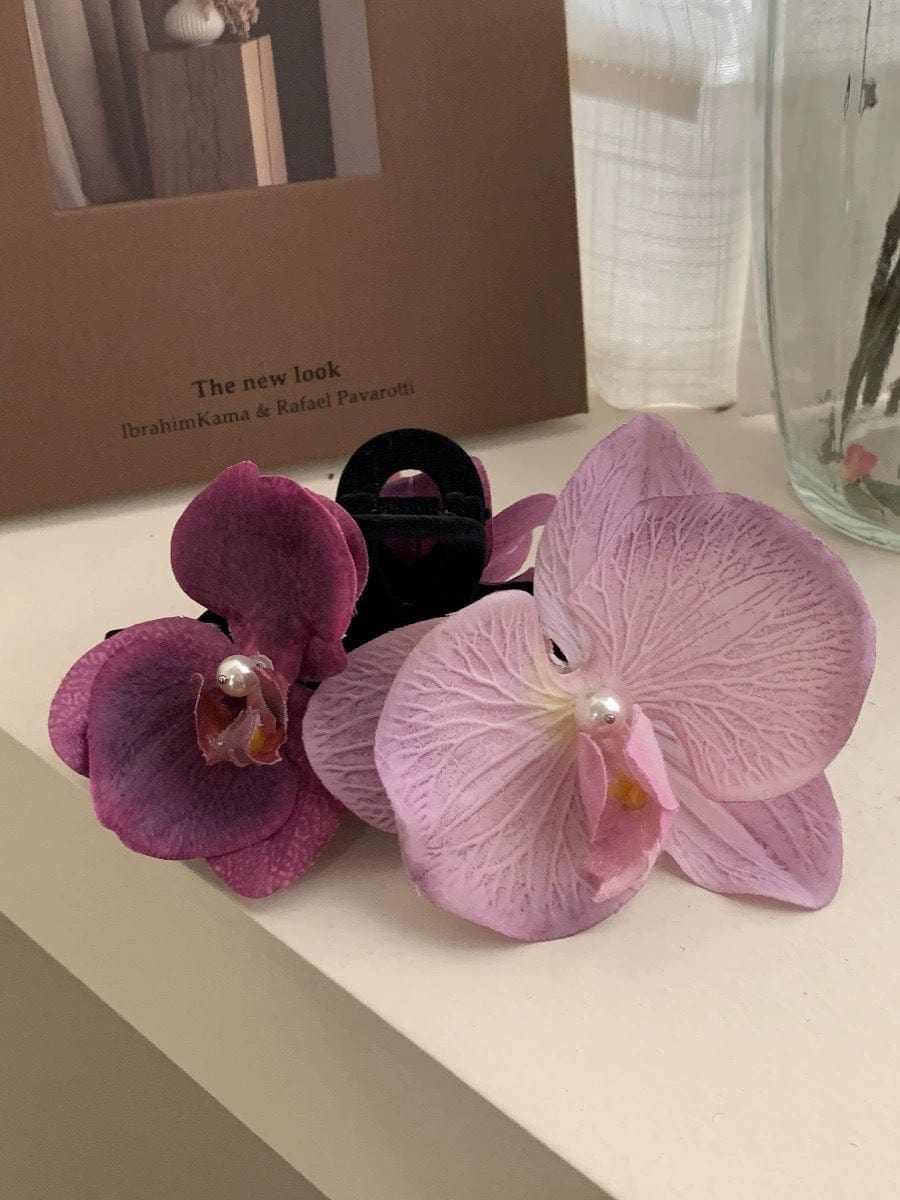 Chic Orchid Flower Claw Clip Hair Clip - ArtGalleryZen
