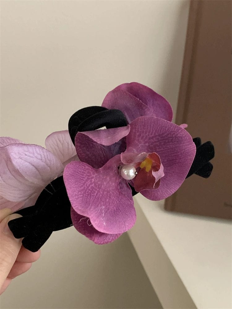 Chic Orchid Flower Claw Clip Hair Clip - ArtGalleryZen
