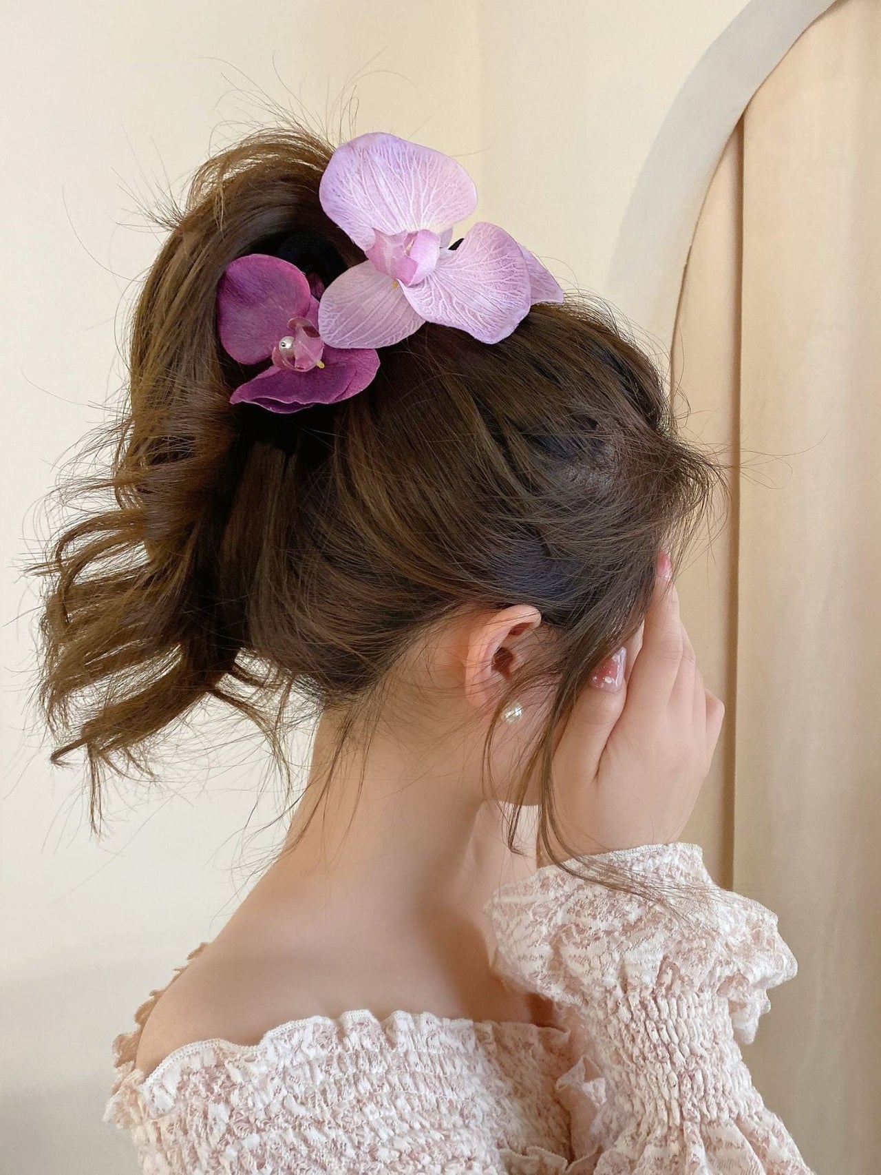 Chic Orchid Flower Claw Clip Hair Clip - ArtGalleryZen