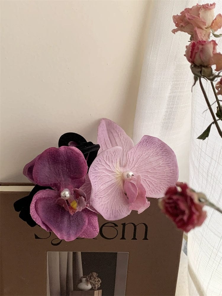 Chic Orchid Flower Claw Clip Hair Clip - ArtGalleryZen