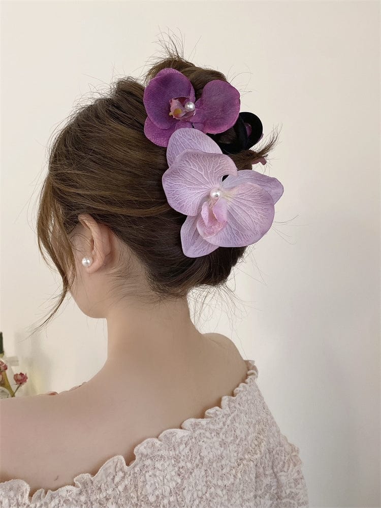 Chic Orchid Flower Claw Clip Hair Clip - ArtGalleryZen