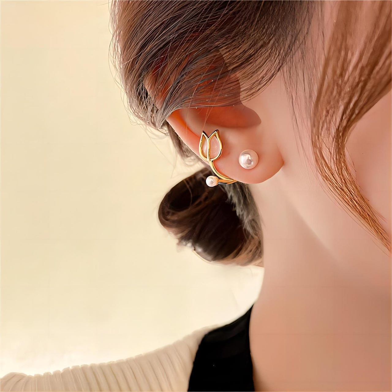 Chic Pearl Charm Opal Tulip Earrings - ArtGalleryZen