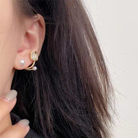 Thumbnail for Chic Pearl Charm Opal Tulip Earrings - ArtGalleryZen
