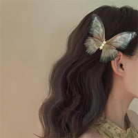 Thumbnail for Chic Pearl Charm Sheer Mesh Butterfly Hair Clip - ArtGalleryZen