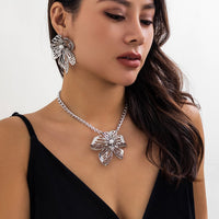 Thumbnail for Chic Pearl Flower Pendant Cable Chain Necklace Earrings Set - ArtGalleryZen