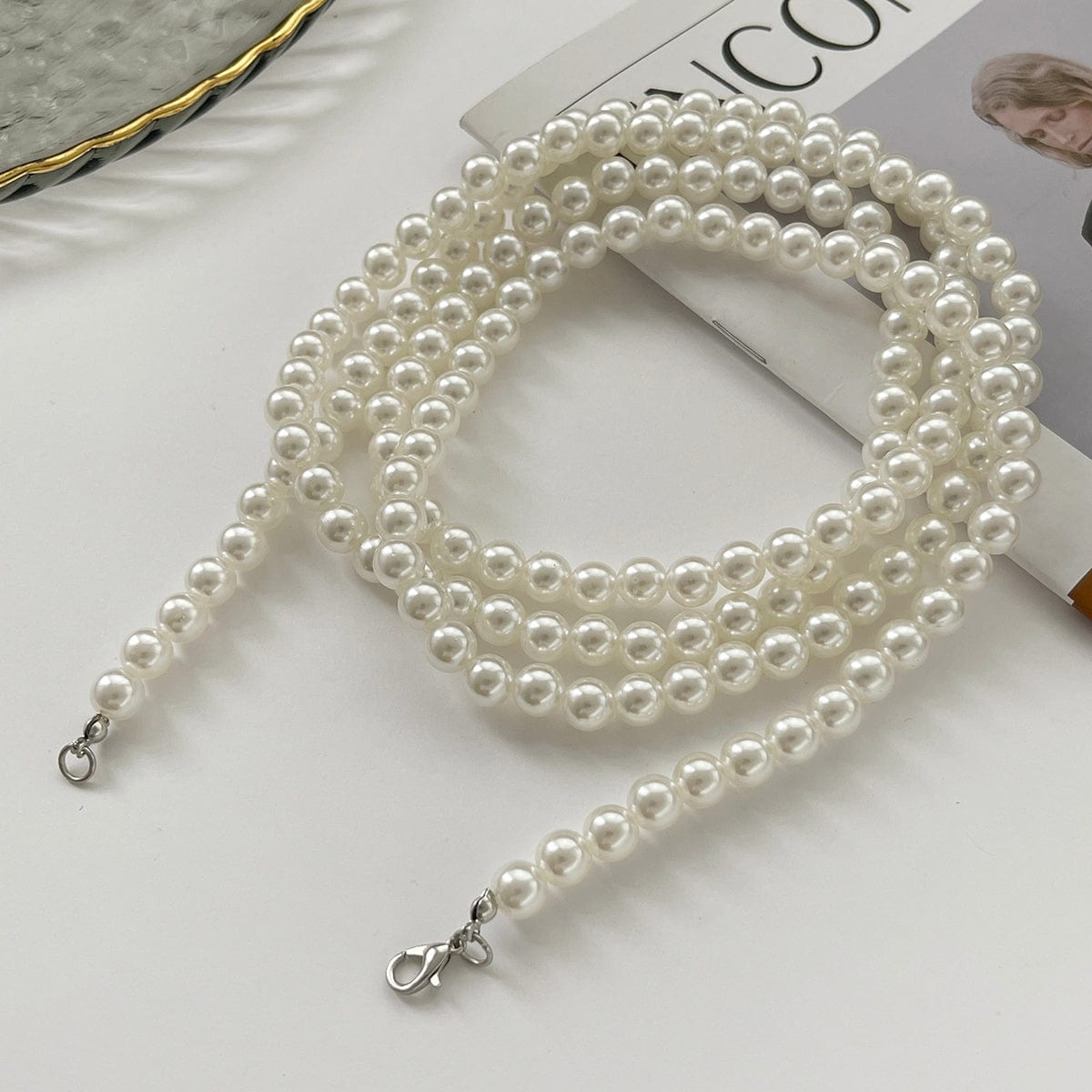 Chic Pearl Long Chain Anklet - ArtGalleryZen