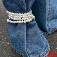 Thumbnail for Chic Pearl Long Chain Anklet - ArtGalleryZen