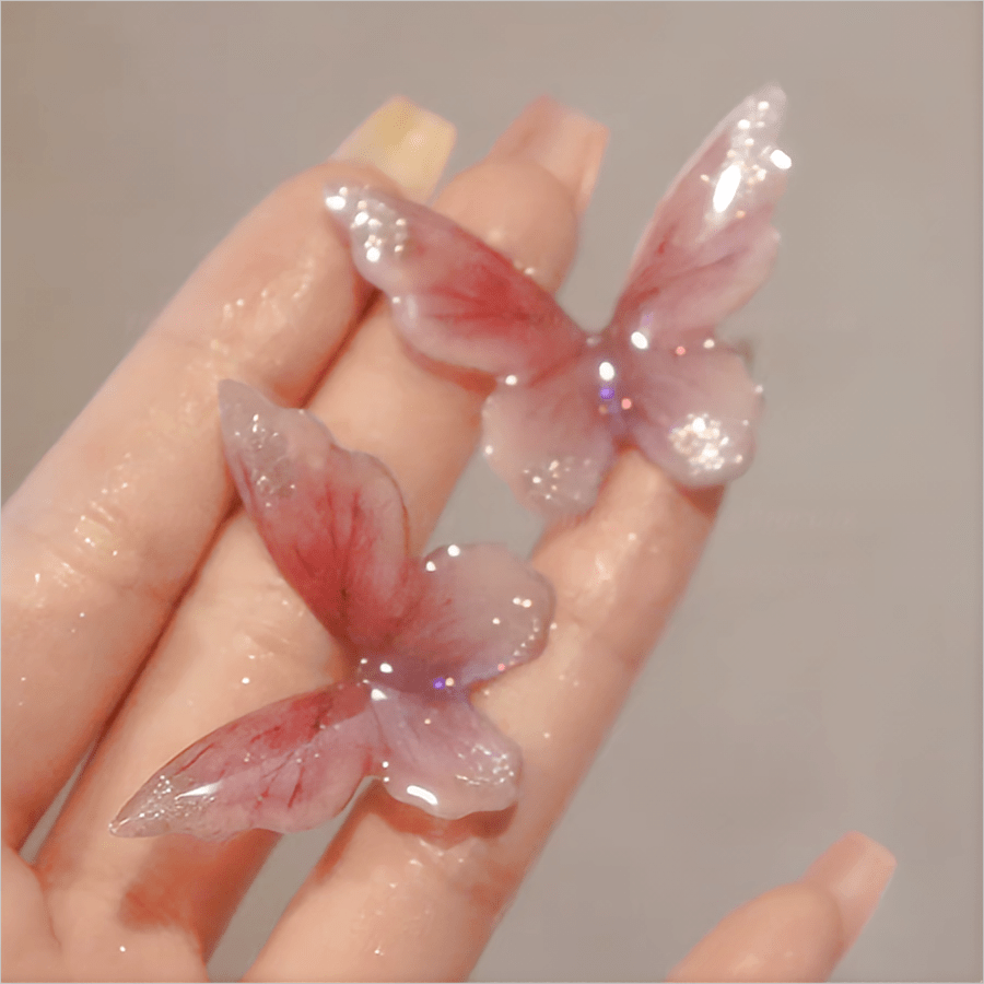 Chic Pink Butterfly Dangle Earrings - ArtGalleryZen