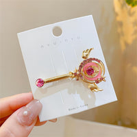 Thumbnail for Chic Pink CZ Inlaid Sailor Moon Hair Clip - ArtGalleryZen