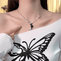 Thumbnail for Chic Pink Heart Star Kitty Pendant Necklace - ArtGalleryZen