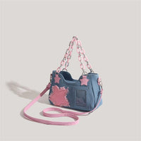 Thumbnail for Chic Pink Star Acrylic Chain Denim Shoulder Crossbody Bag - ArtGalleryZen