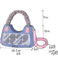 Thumbnail for Chic Pink Star Acrylic Chain Denim Shoulder Crossbody Bag - ArtGalleryZen